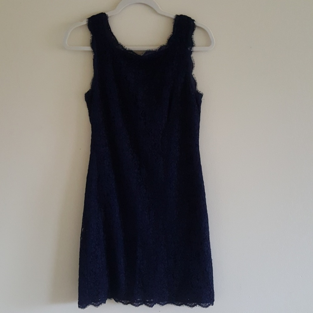 Lace Shell Dress with Hemline Fringe